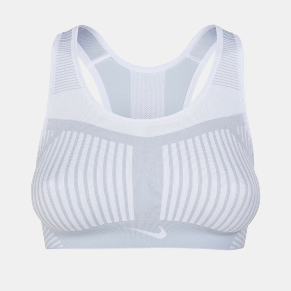 Nike Phenom Flyknit Bra. Never worn! Runs small/super tight. Sz M. Bra is white!